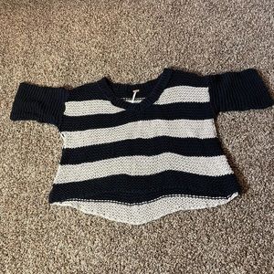 Free People small black and white stripped knitted oversized sweater.